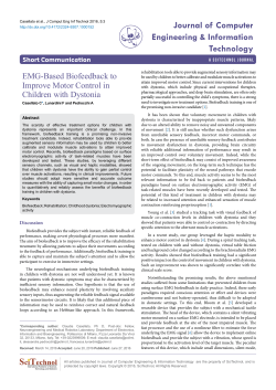 EMG-Based Biofeedback to Improve Motor Control in Children with