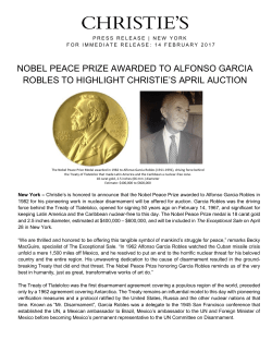 nobel peace prize awarded to alfonso garcia robles to