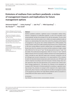 Emissions of methane from northern peatlands
