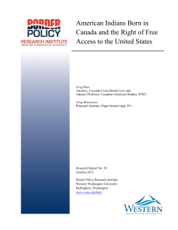 American Indians Born in Canada and the Right of