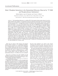 Accelerated Publications Metal-Phosphate Interactions in the
