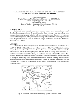 MAHANADI RIVER DELTA, EAST COAST OF INDIA