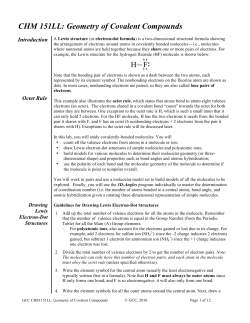 CHM 151LL: Geometry of Covalent Compounds