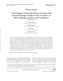 Short article Cross-lingual numerical distance priming with second