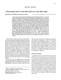 A Meta-Analytic Review of the Risk Factors for Acute Otitis Media