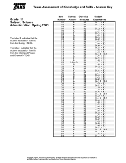 Answer Key - Texas Education Agency