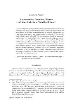Anniversaries, Founders, Slogans and Visual Media in Shin Buddhism