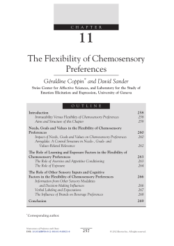 The flexibility of chemosensory preferences. In T. Sharot and R