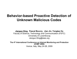 Behavior-based Proactive Detection of Unknown Malicious Codes