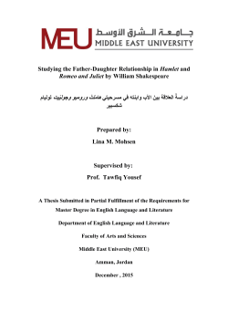 Studying the Father-Daughter Relationship in Hamlet and Romeo