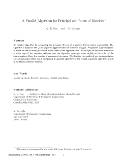 A Parallel Algorithm for Principal nth Roots of Matrices *