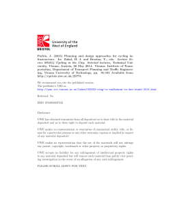 Parkin, J. (2015) Planning and design approaches for cycling in