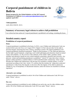Corporal punishment of children in Bolivia