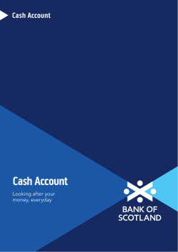 Cash Account. - Bank of Scotland