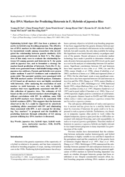 Key DNA Markers for Predicting Heterosis in F1 - J