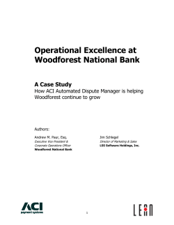 Operational Excellence at Woodforest National Bank