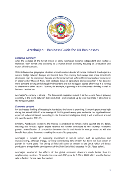 Azerbaijan &ndash; Business Guide for UK Businesses