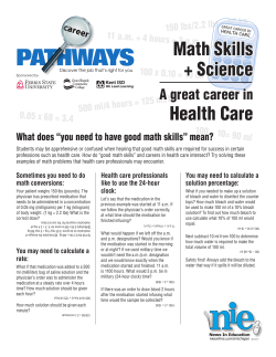 Math Skills + Science Health Care