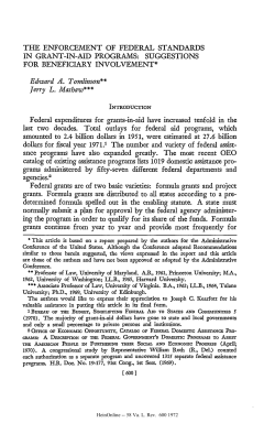 THE ENFORCEMENT OF FEDERAL STANDARDS IN GRANT