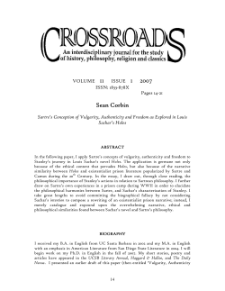 Sartre`s Conception of Vulgarity, Authenticity and Freedom as