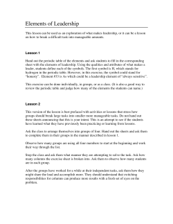 Elements of Leadership