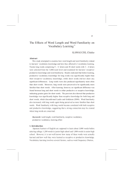 The Effects of Word Length and Word Familiarity on Vocabulary