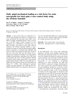 Daily spinal mechanical loading as a risk factor
