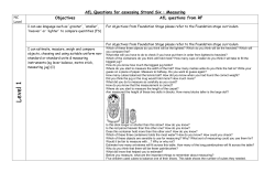AfL Questions for assessing Strand Two : Knowing and Using