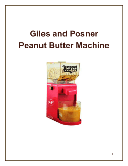 Giles and Posner Peanut Butter Machine
