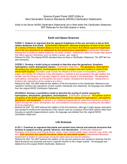 Science Expert Panel (SEP) Edits to Next Generation Science