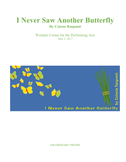 I Never Saw Another Butterfly - Weidner Center for the Performing Arts
