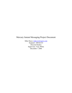Mercury Instant Messaging Project Document