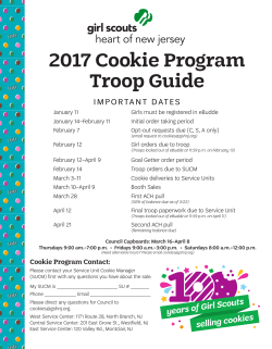 2017 Cookie Program Troop Guide - Girl Scouts Heart of New Jersey