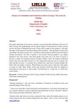 Themes of Colonialism and Feminism in Doris Lessing`s The Grass
