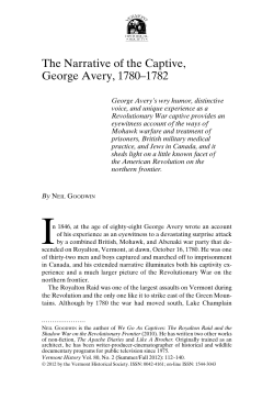The Narrative of the Captive, George Avery, 1780&ndash;1782