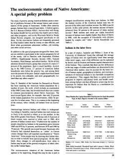 The socioeconomic status of Native Americans