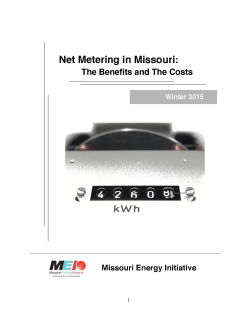 Net Metering in Missouri: The Benefits and the Costs
