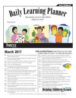 Daily Learning Planner &ndash; Early Childhood Edition &ndash; March 2017