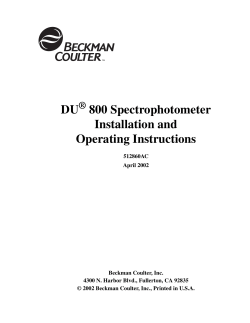 Beckman DU 800 Spectrophotometer