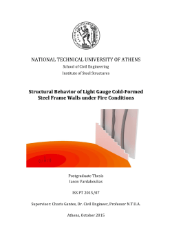 Structural Behavior of Light Gauge Cold-Formed