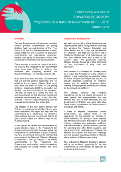 Start Strong Analysis of - Children`s Rights Alliance