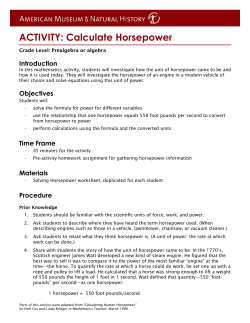 ACTIVITY: Calculate Horsepower - American Museum of Natural