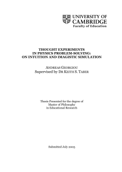 Supervised by DR KEITH S. TABER