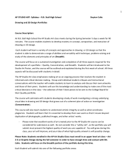 1 AP STUDIO ART- Syllabus &ndash; R.B. Stall High School Dayton Colie