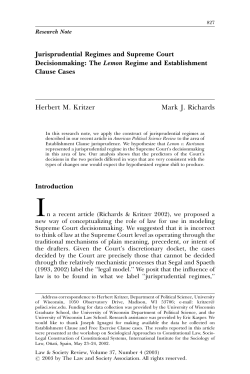 Jurisprudential Regimes and Supreme Court Decisionmaking: The