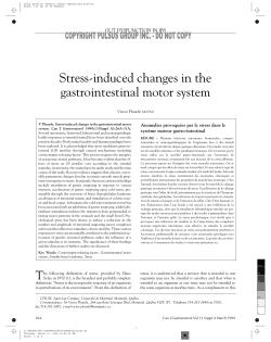 Stress-induced changes in the gastrointestinal motor system
