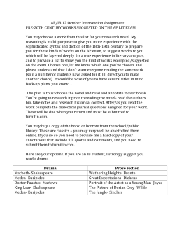 AP/IB 12 October Intersession Assignment PRE