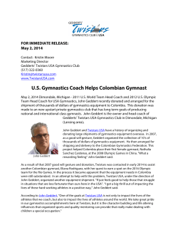 US Gymnastics Coach Helps Colombian Gymnast