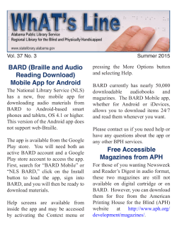 BARD (Braille and Audio Reading Download) Mobile App for