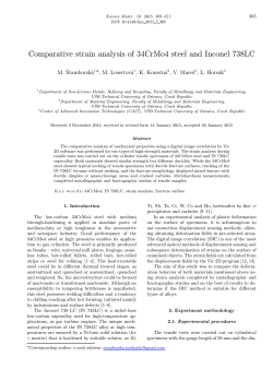 Comparative strain analysis of 34CrMo4 steel and Inconel 738LC